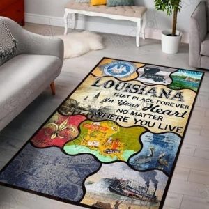 Louisiana Area Rugs Living Room Carpet Christmas Gift Floor Decor The Us Decor