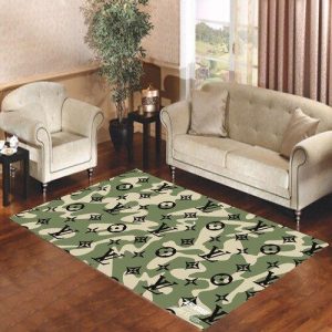 Louuis Vuiiton Logo Army Living Room Carpet Rugs Area Rug For Living Room Bedroom Rug Home Decor