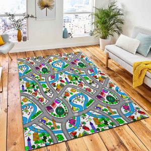 Lovely City Landscape Car Track Area Carpet Rug City Rug Room Decor