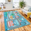 Lovely Snowy City Landscape Car Area Rug Carpet Kid Play Rug Home Decor