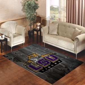 Lsu Tigers Alternate Logo Wood Living Room Carpet Rugs Area Rug For Living Room Bedroom Rug Home Decor