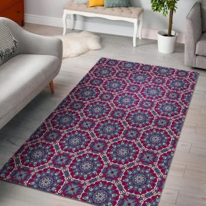 Magenta Mandala Bohemian Pattern Area Rug Bohemian Rug Gift Home Decor