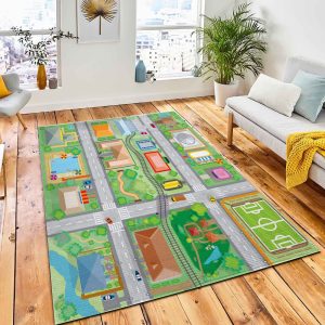 Map Top View City Area Carpet Rug Kids Rug Room Decor