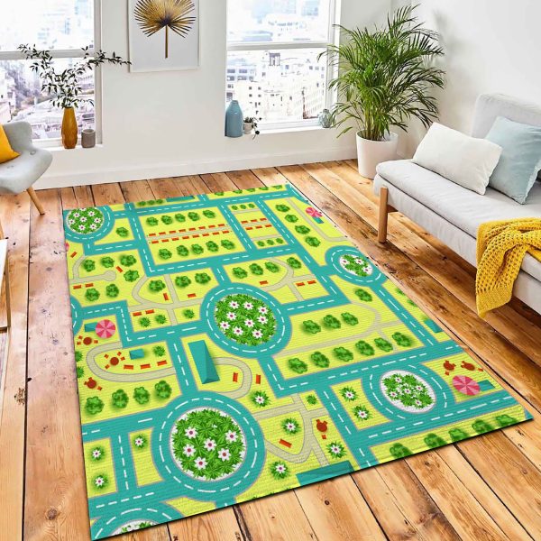 Map Top View City Road Area Carpet Rug City Rug Room Decor