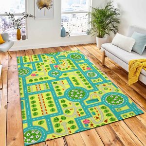 Map Top View City Road Area Carpet Rug Kids Rug Room Decor