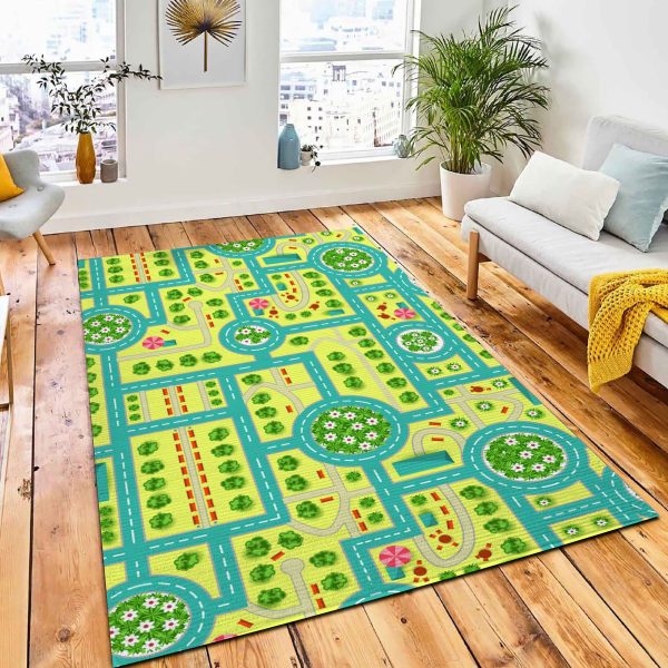 Map Top View City Road Area Carpet Rug Kids Rug Room Decor