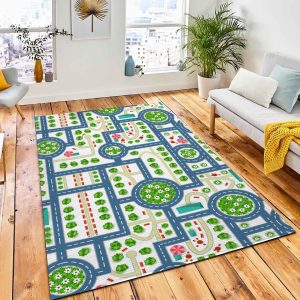 Map Top View City Road Rug Carpet Nursery Rug Home Decor