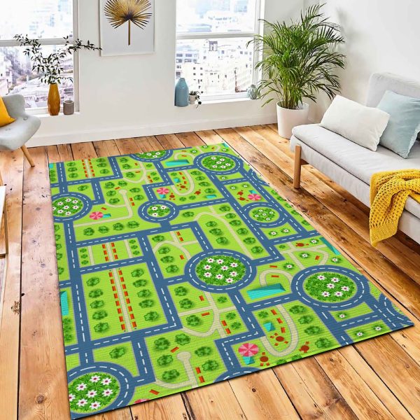 Map Top View City Road Rug Kids Rug Home Decor