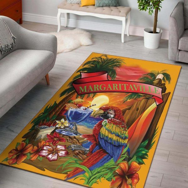 Margaritaville Orange Parrot Beach Area Rug Carpet Carpets Area Rug For Living Room Bedroom Rug Home Decor