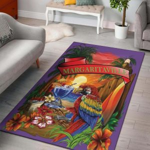 Margaritaville Purple Parrot Beach Area Rug Carpet Carpets Area Rug For Living Room Bedroom Rug Home Decor