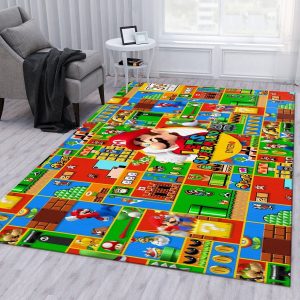 Mario All Rug Bedroom Rug Christmas Gift Decor Area Rug For Living Room Bedroom Rug Home Decor