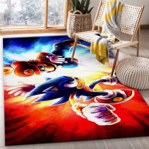 Mario Ft Sonic Ver3 Area Rug Bedroom Rug Us Gift Decor Area Rug For Living Room Bedroom Rug Home Decor