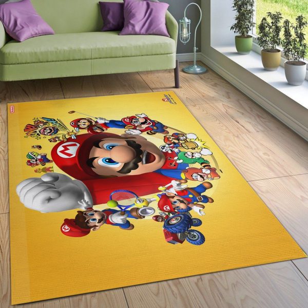 Mario Ver11 Area Rug For Christmas Bedroom Rug Floor Decor Home Decor Area Rug For Living Room Bedroom Rug Home Decor