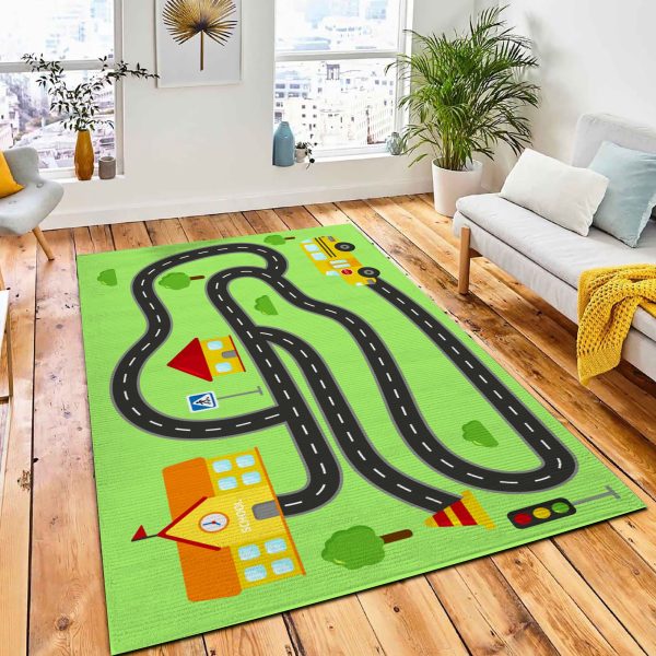 Maze Road Game Preschool Kids Rug City Rug Home Decor