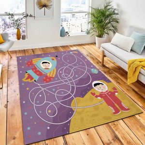 Maze Vector Game Educational Children Area Carpet Rug Nursery Rug Room Decor