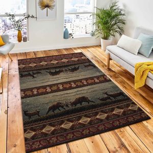 Meadow Dominance Lodge Area Rug Rustic Cabin & Lodge Area Rug Room Decor Rug
