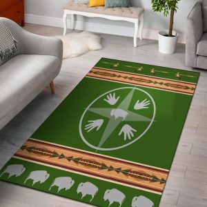 Medicine Wheels Bisons Native American Area Rug Carpet Area Rug For Living Room Bedroom Rug Home Decor