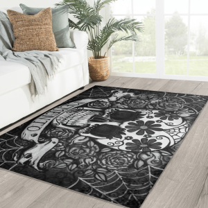Memento Mori Sugar Skull Area Rug Living Room Home Decor