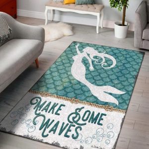 Mermaid Wake Some Wave Clt091009A Rug Carpet Area Rug For Living Room Bedroom Rug Home Decor
