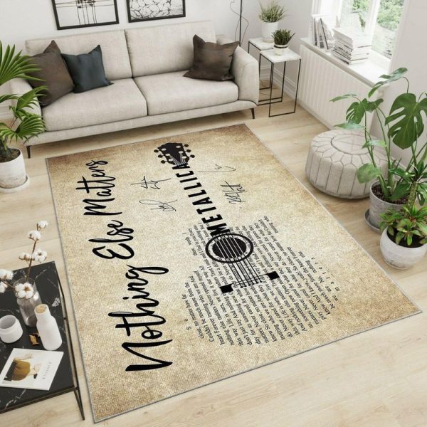 Metalica Rug Carpet Mat All Over Print Area Rug For Living Room Bedroom Rug Home Decor