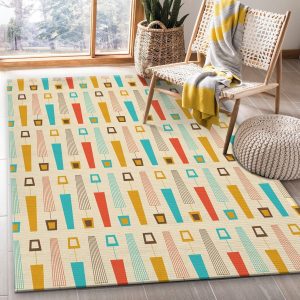 Midcentury Pattern 107 Area Rug Living Room Rug Home Decor Floor Decor
