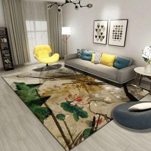 Modern Art Retro Flower Anti Skid Clp1810105Tm Rug Carpet Area Rug For Living Room Bedroom Rug Home Decor