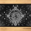 Moon Goddess Area Rug Moon Mandala Floor Mat Gothic Celestial Crescent Moon Carpet Starry Night Meditation Mystical Witchy Home Decor