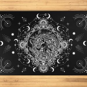 Moon Goddess Area Rug Moon Mandala Floor Mat Gothic Celestial Crescent Moon Carpet Starry Night Meditation Mystical Witchy Home Decor