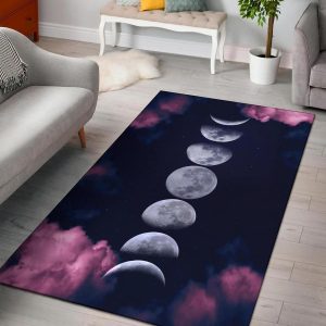 Moon Phases Wicca Area Rug Living Room Rug
