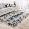 Moonlit Garden Area Rug Moon Carpet Lunar Eclipse Astrology Starry Night Vines Leaves Floral Garden Bohemian Luna Boho Moon Phases Floor Mat