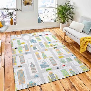 Morning City Seamless Pattern Texture Area Carpet Rug Kids Rug Home Decor