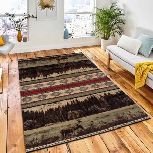 Mountain Meadow Area Rug Rustic Cabin & Lodge Area Rug Living Room Rug
