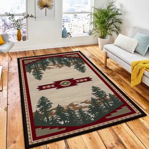 Mountain Vista Area Rug Rustic Cabin & Lodge Area Rug Bedroom Rug