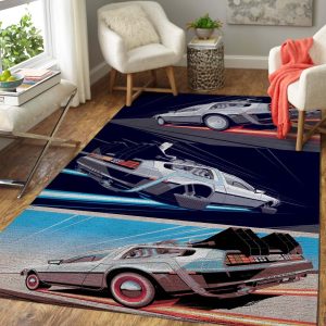 Movie Art Back To The Future Delorean Area Rug Movie Fz65193 Rug Carpet Area Rug For Living Room Bedroom Rug Home Decor