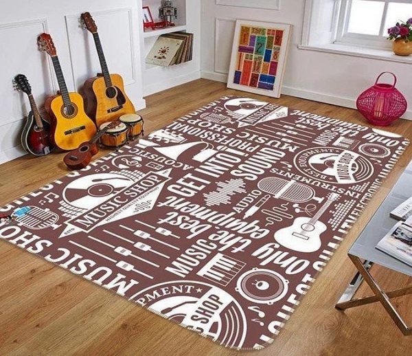 Musical Pattern Cl240732Md Rug Carpet Area Rug For Living Room Bedroom Rug Home Decor
