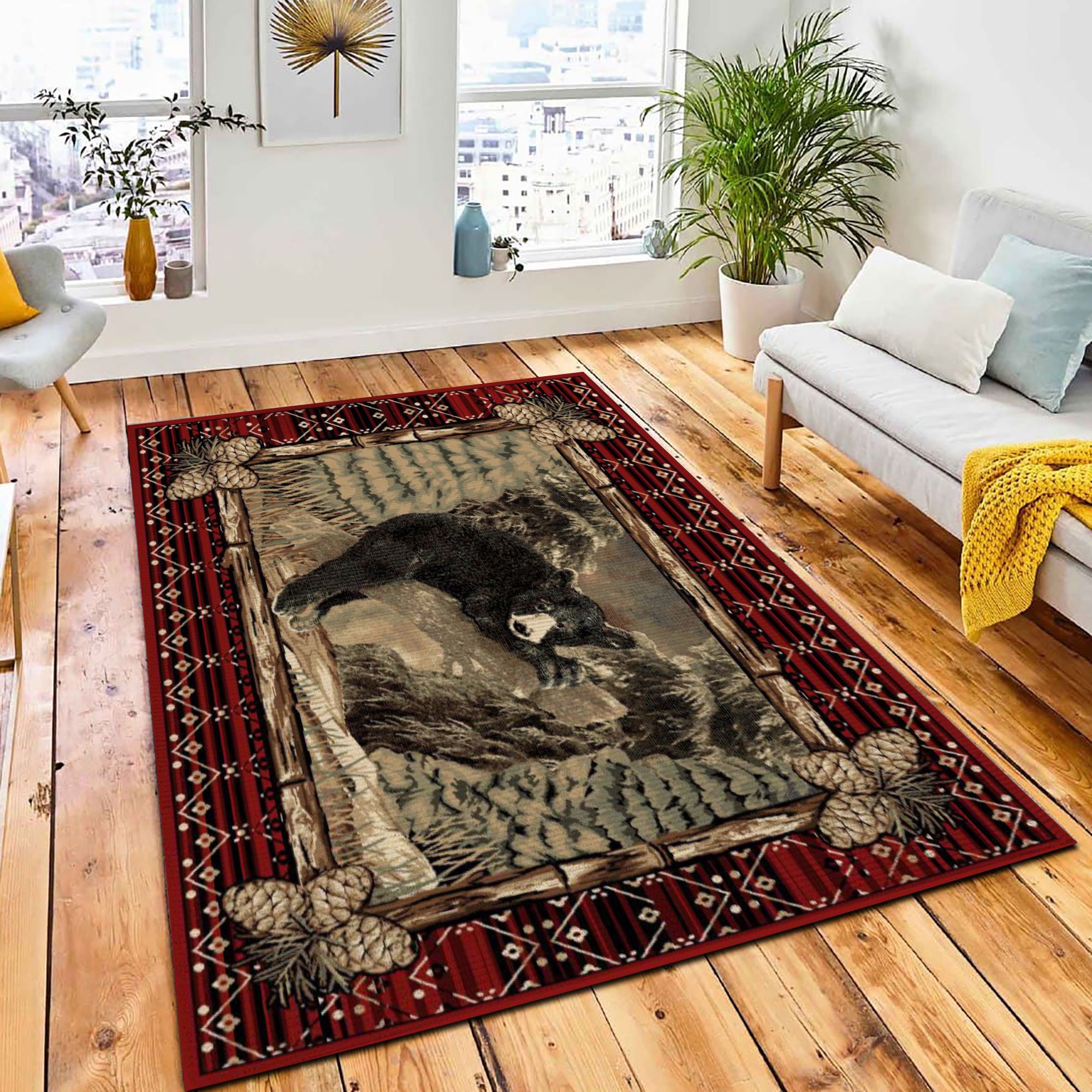 Naptime Bear Area Rug Rustic Cabin & Lodge Area Rug Room Decor Rug Naptime Bear Area Rug Rustic Cabin & Lodge Area Rug Room Decor Rug