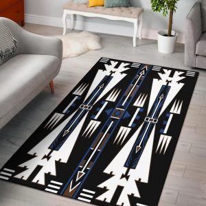Native American Blue Culture Symbol Area Rug Carpet Area Rug For Living Room Bedroom Rug Home Decor