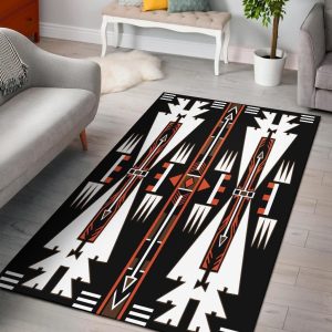 Native American Orange Culture Symbol Area Rug Carpet Area Rug For Living Room Bedroom Rug Home Decor