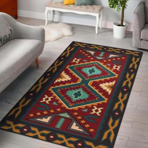 Native American Red Pattern Area Rug Carpet Area Rug For Living Room Bedroom Rug Home Decor