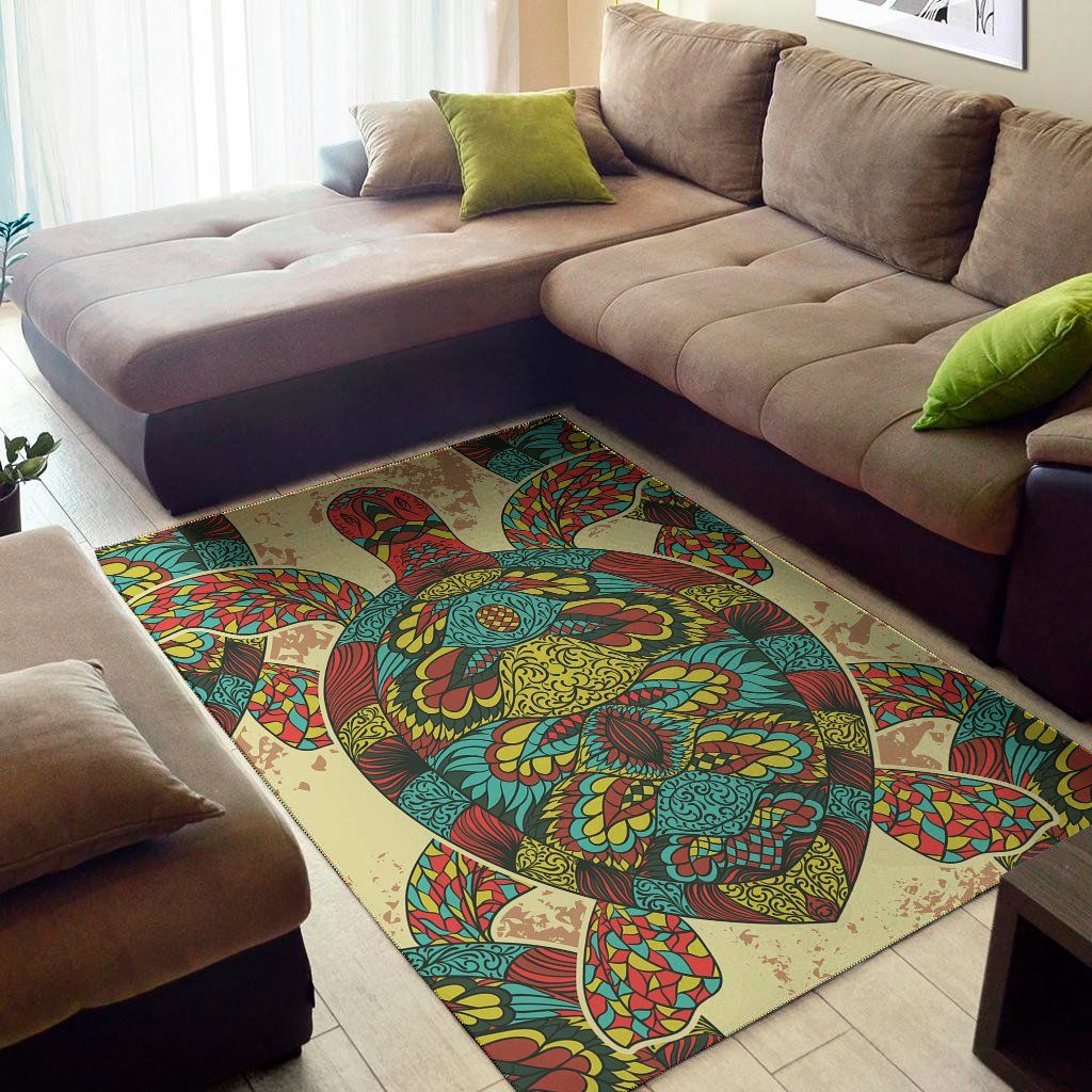 Native Bohemian Sea Turtle Area Rug Bohemian Rug Home Decor Native Bohemian Sea Turtle Area Rug Bohemian Rug Home Decor