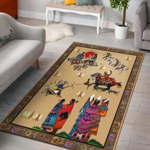 Native Descendants Native American Area Rug Carpet Area Rug For Living Room Bedroom Rug Home Decor