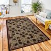 Northwoods Cones Hooked Wool Rug Rustic Cabin & Lodge Area Rug Living Room Rug