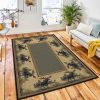 Northwoods Moose Rug Rustic Cabin & Lodge Area Rug Bedroom Rug