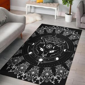 Occult Cat Wicca Area Rug Living Room Rug
