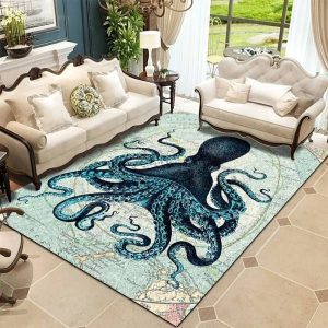 Octopus Area Rug Carpet Kt190903A Floor Decor Area Rug For Living Room Bedroom Rug Home Decor