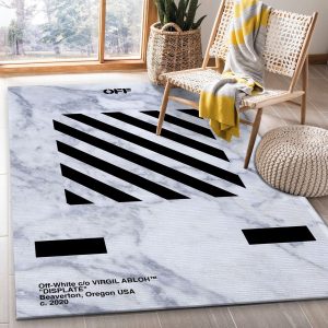 Off White Black Marmor Area Rug Living Room Rug Floor Decor Home Decor Area Rug For Living Room Bedroom Rug Home Decor