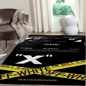 Off White Logo Area Rugs Living Room Carpet Christmas Gift Brands Fashion Floor Decor The Us Decor