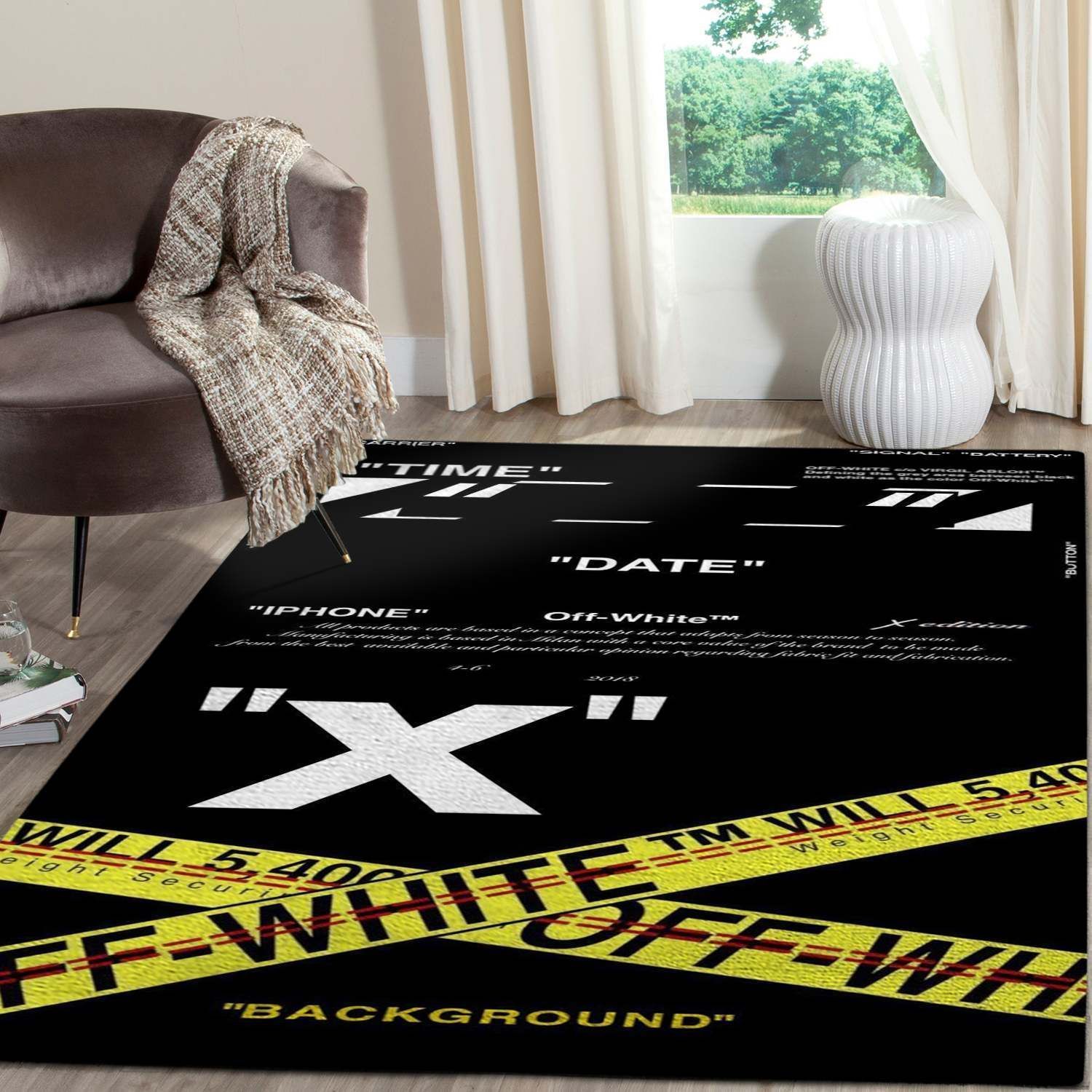 Off White Logo Area Rugs Living Room Carpet Christmas Gift Brands Fashion Floor Decor The Us Decor Off White Logo Area Rugs Living Room Carpet Christmas Gift Brands Fashion Floor Decor The Us Decor