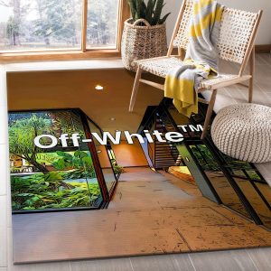 Off White Poster Area Rug Fashion Brand Rug Floor Decor Home Decor Area Rug For Living Room Bedroom Rug Home Decor