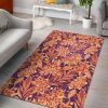 Orange Bohemian Floral Pattern Area Rug Bohemian Rug Living Room Decor